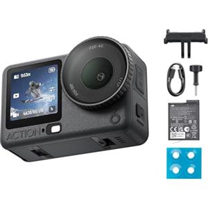 DJI Osmo Action 6 Combo Essenziale, 4K action cam con sensore quadrato 1/1,1″, apertura variabile da f/2,0 a f/4,0, resistente al freddo, batteria da 4 ore (OA6 Essential Combo)