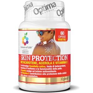 Optima Naturals Colours of Life Skin Protection - Integratore di Betacarotene - per il Benessere e il Mantenimento della Salute della Pelle - Senza Glutine e Vegano, 60 Capsule Vegetali