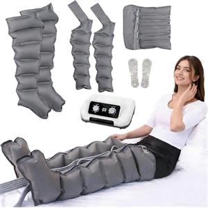 XJZHANG Massaggiatore Elettrico a Compressione D'Aria, 4/6 Camere D'Aria Pressoterapia Linfodrenaggio, Massaggiatore Gambe,con Funzione Di Cronometraggio, Pression Réglable