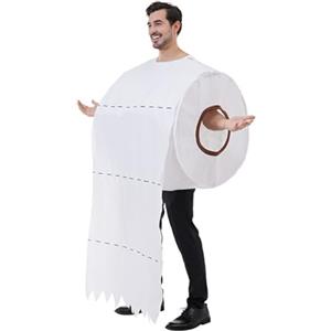 Générique Costume Halloween Costume coppia parodia carta igienica Cosplay costume umoristico per serata mascherata carnevale danza trucco performance scena vestito scenico elegante, bianco, Taglia unica