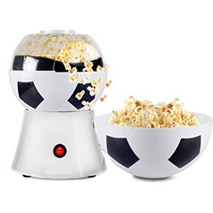 IDOR STORE Macchina per Popcorn 1200W, Popcorn in 2 Minuti, Macchina elettrica Pop Corn ad Aria Calda, Senza Olio e Grassi, Facile da Pulire, Design Pallone Da Calcio Football Edition con contenitore 4479
