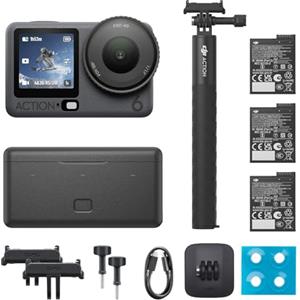 DJI Osmo Action 6 Combo Potenziato, action cam con sensore quadrato da 1/1,1″, fotocamera 4K apertura variabile da f/2,0 a f/4,0, autonomia estesa (OA6 Enhanced Combo)