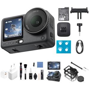 DJI Osmo Action 6 Combo Essenziale, 4K action cam con sensore quadrato 1/1,1″, apertura variabile da f/2,0 a f/4,0, resistente al freddo, batteria da 4 ore (Multiple accessories bundle)