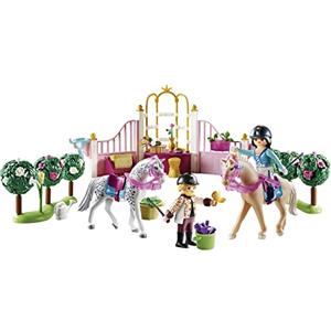 PLAYMOBIL Princess 70450 - Lezione di Equitazione della Principessa, dai 4 Anni con Principessa Pina, Re e 2 Cavalli