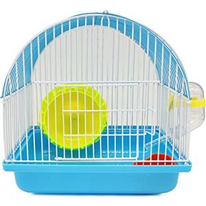 BPS BUENA PET SHOP BPS Gabbia Criceto Mini Casa Chalet per Criceto con Mangiatoia Abbeveratoio Ruota Colore Casuale 22,5 x 22,5 x 17 cm (Forma Rotonda) BPS-1216