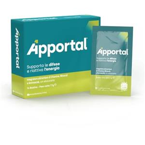 Pharmanutra Apportal®, Integratore Alimentare 4 in 1, Tonico-Energizzante con 19 nutrienti in una bustina, Utile per ridurre stanchezza e affaticamento, Post convalescenza, 14 Bustine, Pharmanutra