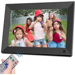 UCMDA Cornice Digitale 10,1 Pollici - Cornice Digitale Foto No WiFi con Telecomando, Cornice Elettronica Senza Touchscreen Rotazione Automatica Supporto USB/SD, Foto Musica Video Calendario Famiglia
