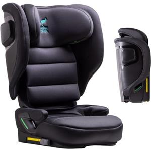 Urban Kanga Wallaroo Up - Seggiolino Auto Pieghevole 100-150 cm con ISOFIX, Leggero 5 kg, Rialzo con Schienale Regolabile per Bambini 3,5-12 Anni (Nero)