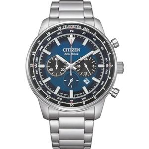 Citizen Cronografo Eco-Drive da uomo con cinturino in acciaio inox CA4500-91L, Argento, Moderno
