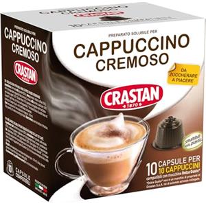 CRASTAN 1870 - Capsule compatibili Dolce Gusto - Cappuccino Cremoso - 1 box da 10 capsule - Da zuccherare a piacere