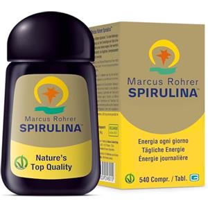 MARCUS ROHRER SPIRULINA delle Hawaii, 540 Compresse, Integratore Alimentare Naturale a base di Alga, Energia e Supporto Immunitario, Pelle e Capelli, Vegan