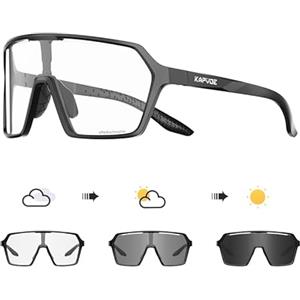 KAPVOE Occhiali Ciclismo Fotocromatici Uomo Occhiali MTB Donna TR90 Occhiali Bici da Corsa Trasparenti Occhiali da Sole Sportivi Anti-UV400 Occhiali da Ciclista Running Bicicletta Mountain Bike K335