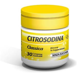 BAYER SpA Citrosodina Masticabile, con Sodio Bicarbonato, Digestivo contro Pesantezza di Stomaco, Senza Zucchero, Gusto Limone, 30 Compresse