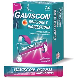 RECKITT BENCKISER H.(IT.) SpA Gaviscon Bruciore E Indigestione - 24 Bustine Contro I Sintomi Del Reflusso Gastroesofageo, Indigestione, Bruciore E Acidità Di Stomaco