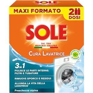 Sole Cura Lavatrice Freschezza Alpina, Confezione da 2 Cura Lavatrice da 250 ml