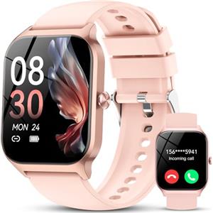 CASCHO Smartwatch Uomo Donna, 1.85'' Orologio Smartwatch con Effettua/Risposta Chiamate, 115+ Sportive Smart Watch con Contapassi/Sonno/Cardiofrequenzimetro, IP68 Fitness Tracker per iOS Android