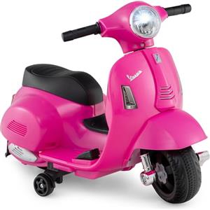 COSTWAY Moto Elettrica per Bambini, 6V Mini Moto per Bambini 18-36 Mesi, con Licenza Ufficiale Vespa, con Luci a LED e Suoni di Clacson, Portata 25 kg, 2 Ruote di Allenamento, 2,5 km/h (Rosa)