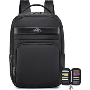 BAGZY Zaino da Viaggio Aereo Bagaglio a Mano 40x30x15 British Airways Zaino Porta PC 15.6 Pollic Zaini Antifurto Impermeabile per Lavoro Universita Ufficio Moto Scuola Donna Uomo Nero