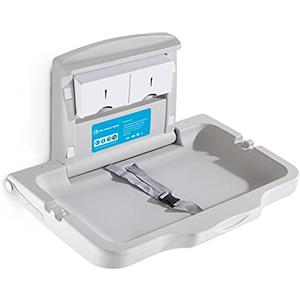 modunful Fasciatoio Pieghevole Orizzontale per Parete, Fasciatoio Per Pannolini Per Bagno Muro Commerciale 86x58cm Materiale HDPE con Cintura di Sicurezza per bambino