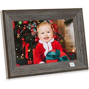 KODAK Cornice Digitale 10 Pollici WiFi Cornice Foto Digitale in Legno 1013W, HD IPS Schermo Touch, Cornici Elettronica con 32GB di Memoria, Rotazione Automatica, Condivisione di Immagine Musica Video