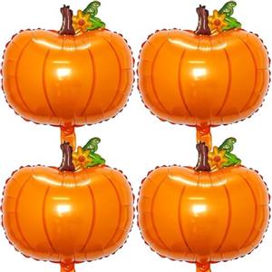 JAHEMU Palloncini a Forma di Zucca Decorazioni Autunno Ringraziamento Palloncino Foil Zucca Autunnale Alluminio Palloncini Forniture per Feste di Halloween Thanksgiving 4 Pezzi