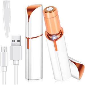 SACBRZZ Epilatore Viso Donna, USB Ricaricabile,Rasoio Viso Donna, Luce a LED, Depilatore-Viso, Epilatore Elettrico Indolore per Labbra, Baffetti, Sopracciglia,Braccia, La Zona Bikini