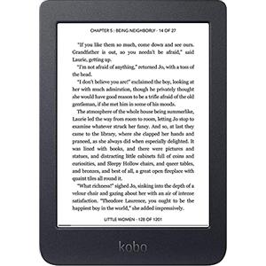 Kobo Nia | eReader | Touchscreen senza abbagliamento da 6 pollici | Luminosità regolabile | Sottile e leggero | eBook | WiFi | 8 GB di spazio di archiviazione | Tecnologia Inchiostro Carta E | Nero