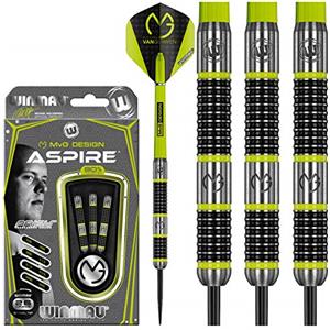 WINMAU Michael Van Gerwen MvG Aspire Freccette Steeltip in tungsteno Set 26g con Prism Voli e Alberi in Nylon (Steli)