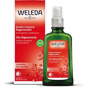 Weleda Olio Rigenerante Melograno, trattamento rassodante per una pelle perfettamente morbida e curata, profumo femminile di arancia, davana e vaniglia (1X100 ml)