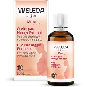 Weleda olio massaggio perineale, prodotto cosmetico per massaggi perineo pre e post gravidanza, trattamento specifico per il pavimento pelvico, dermatologicamente testato (1x50 ml)