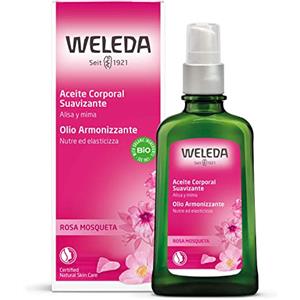 Weleda Olio Armonizzante Rosa mosqueta, leviga e migliora l'elasticità della pelle, a base di puri oli vegetali, come l'olio dai semi di rosa selvatica bio (1X100 ml)