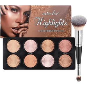 MKNZOME Palette Correttori Colorati, MKNZOME 8 Colori Contouring Viso Blush Highlighter Correttore Occhiaie e Pennelli Trucco Palette Contouring Impermeabili a Lunga Durata Trucchi Regalo per Donne Ragazze