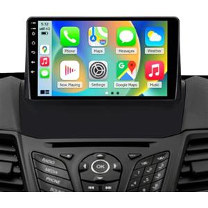 ACAVICA Autoradio per Ford Fiesta MK6 2008-2016 - 9" Touchscreen con Wireless Carplay, Android Auto, Bluetooth, WiFi, GPS Navigatore - Stereo Multifunzione per Auto con Controllo al Volante