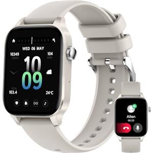 HXQHSTBG Orologio Intelligente Donna, 1,85" Smartwatch con chiamate, orologio sportivo digitale con monitoraggio del sonno, 120+ sport, smart watch con contapassi per Android iOS, IP67 (Grigio)