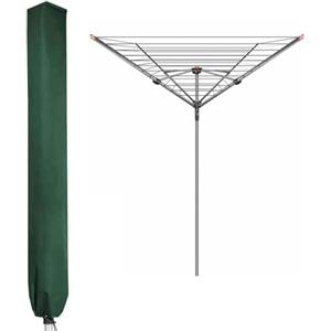 PATIO PLUS Copertura Stendibiancheria Rotante, Copri Protettivo Impermeabile per Stendini A Ombrello, Copri Stendibiancheria Rotanti con Cerniera, 165x15x15cm, Verde