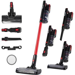 LEHMANN Aspirapolvere Senza Fili 3 in 1, Scopa Elettrica Senza Fili con 45 Minuti Autonomia, Serbatoio 1,8L, Spazzola LED, Filtro HEPA, Set di Accessori, Ideale per Peli di Animali, Tappeti, Pavimenti