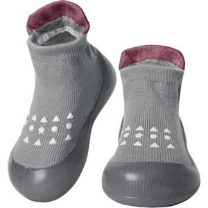 Aisprts Scarpe Calzino Bambini Scarpe Primi Passi, Calzini Bambino con Suola in Gomma Morbida Antiscivolo Pantofole Bambino Unisex Scarpe Neonato, Grigio, 2-3 Anni