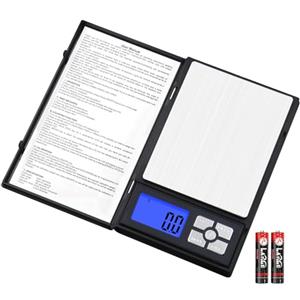 UNIWEIGH Bilancia digitale con precisione grammatica, 2 kg 0,1 g, bilancia da cucina per perdere peso, mini bilancia portatile in grammi e once con tara, retroilluminazione, LCD, piccola bilancia