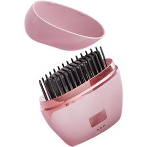 Generico Spazzola Lisciante Per Donne | Pettine Portatile a 3 Temperature - Piccola Spazzola Stirante Calda | Per Capelli Spessi Corti Ricci Uomini Donne Viaggio Casa Salone Quotidiano