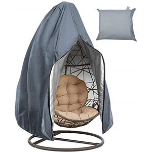 Zimohe Copertura della Sedia Dondolo,Rattan da Giardino Wicker Coperture Mobili Impermeabili per Sedie Sospese - Antipolvere Protettiva Copertina,190x115cm (Grigio)