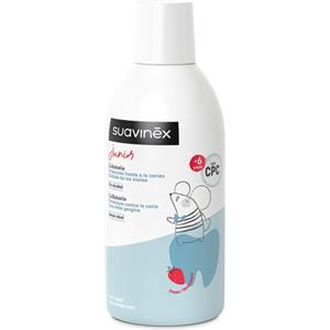 Suavinex Collutorio Junior 500 ml - Previene la Carie e Protegge le Gengive, Senza Alcol e Glutine, Gusto Fragola