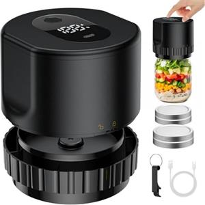 bergxperten Jarzy Kit Freschezza Intelligente sigillatore sottovuoto elettrico per barattoli in vetro, vacuum sealer automatico per mason jar standard e wide mouth 70 mm 86 mm, coperchi riutilizzabili