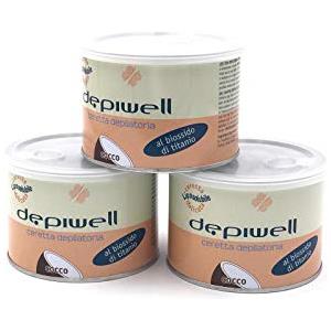 Depiwell Cera Depilatoria Liposolubile al Cocco 400 ml - Efficace e Delicata sulla Pelle