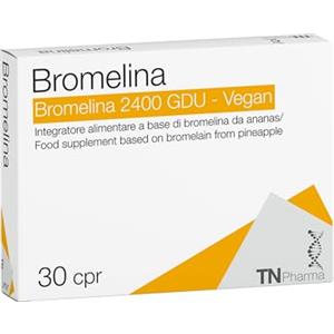 Tn Pharma Bromelina 2400 GDU, Integratore Antinfiammatorio, 30 Compresse, Vegan, Senza Glutine e Lattosio, 500mg