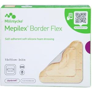 Mepilex Border Flex - Medicazione Sterile Autoadesiva in Schiuma di Silicone 7,5x7,5 cm, 5 Pezzi con Tecnologia Flex