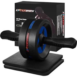 EnterSports Ab Roller, Ab Trainer per la casa con due ginocchiere, ruota addominale per allenamento muscolare addominale, ruote per esercizi addominali, adatto per principianti, avanzati e