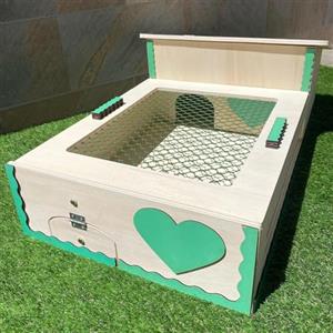 Generico Casetta per tartarughe di terra, Terrario tartarughe terra, Casa, Giardino, Teca tartaruga, Recinto recinsione, Gabbia, Trasportino, Tartarugaio 82x42x28cm