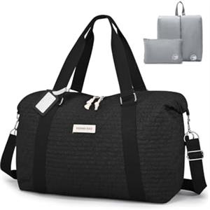 BAGZY Borsa Parto Ospedale Mamma Borsone Neonato Ospedale Borsone da Viaggio 25L Borsoni da Viaggio Impermeabile Borsa Maternità Bagaglio a Mano per Weekend Sportiva Palestra Cabina Uomo Donna Nero