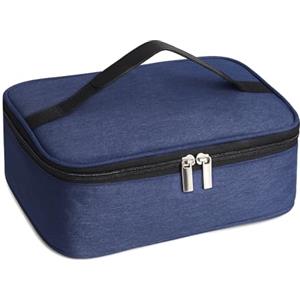 UOCAI Mini Borsa Termica 3,2L Borsa Termica Porta Pranzo Riutilizzabile Porta Pranzo Borsa Lunch Bag Borsa Frigo Portatile Uomo Donna per Scuola Picnic Ufficio Lavoro Blu