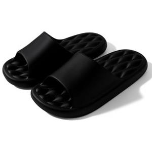 QINGZY Ciabatte Estive Donna Uomo, Pantofole da Casa Morbide e Antiscivolo, Sandali da Mare Piscina Spiaggia Doccia (Nero, Adulto, 36, Numero (range), Sistema Taglie Calzature EU, 37, Media)